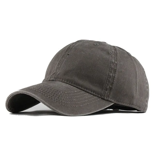 100% Washed Cotton Solid Color Snapback Baseball Cap