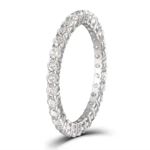 10k White Gold Moissanite Eternity Ring 1ct Total