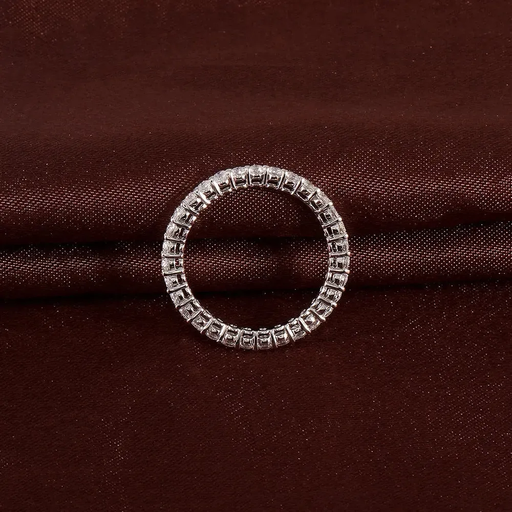 10k White Gold Moissanite Eternity Ring 1ct Total