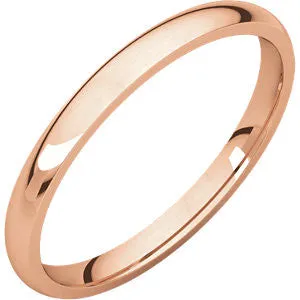 14K Rose 2mm Light Comfort Fit Band