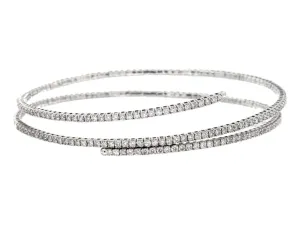 14K White Gold 2ctw Diamond Bangle