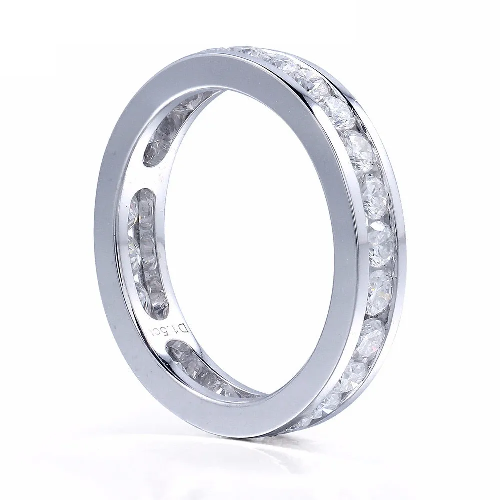 14k White Gold Moissanite Eternity Ring 1.6ct Total