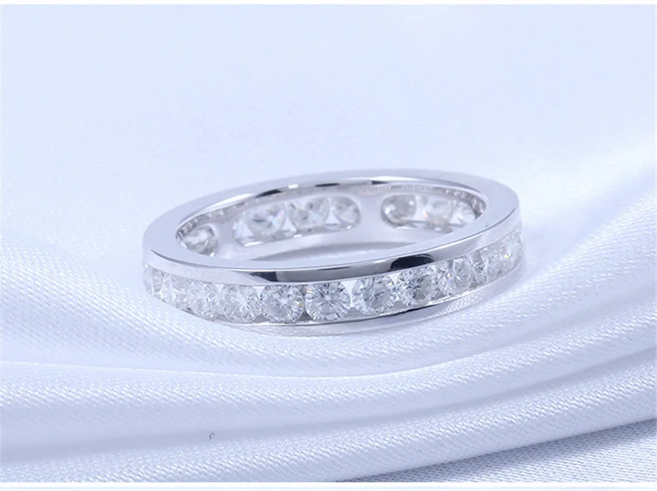 14k White Gold Moissanite Eternity Ring 1.6ct Total