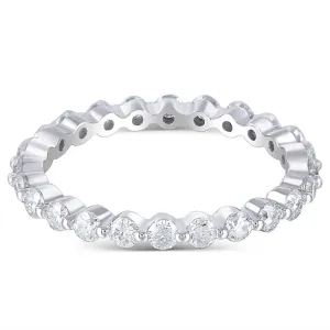 14k White Gold Moissanite Eternity Ring 1ct Total