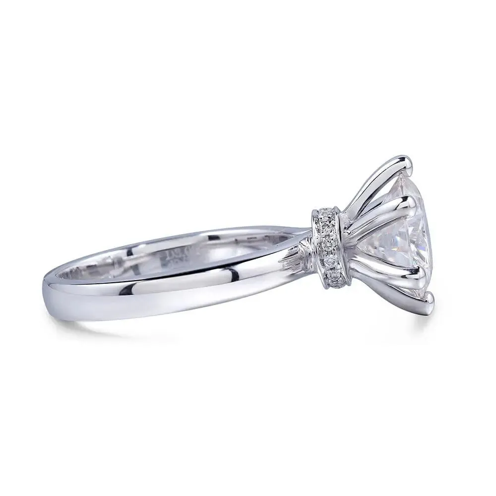 14k White Gold Solitaire Moissanite Ring 1ct - 5ct Options