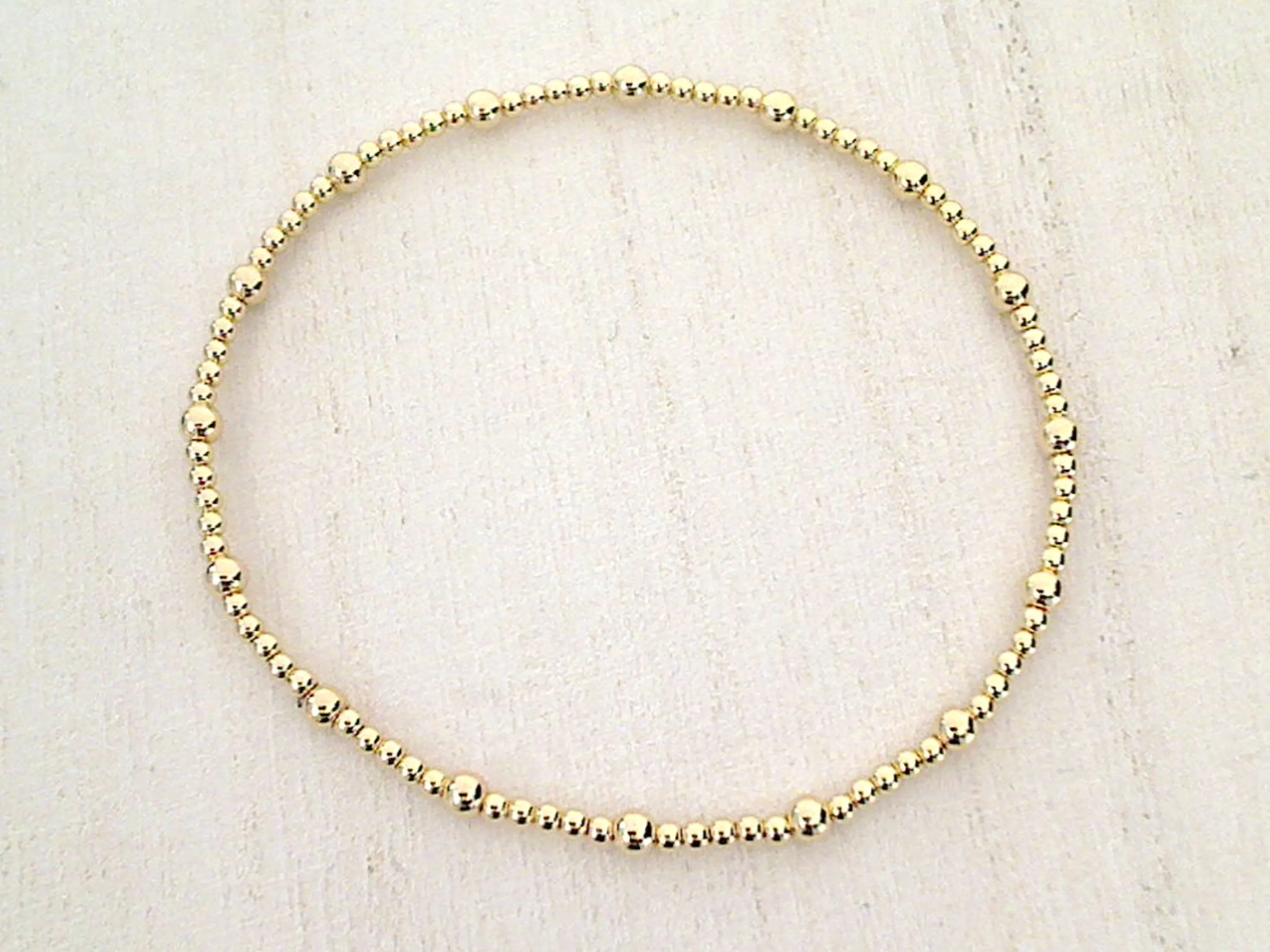 14kt Gold Filled Stretch Bracelet - Style 1 Medium