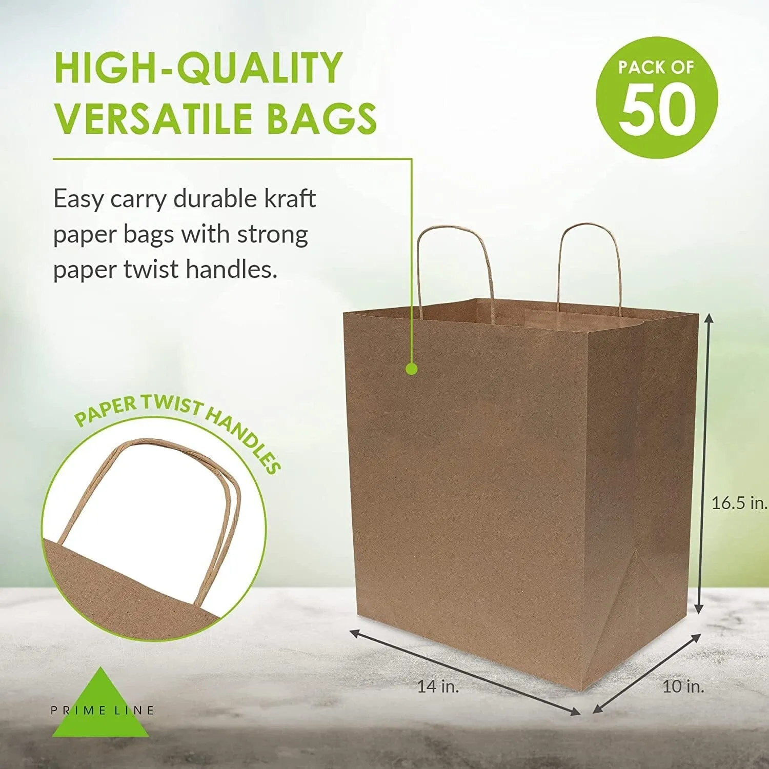 14x10x16.75 Brown Paper Bags with Handles