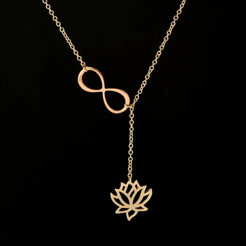 18k gold/sterling sliver Lotus Flower Pendant Necklace