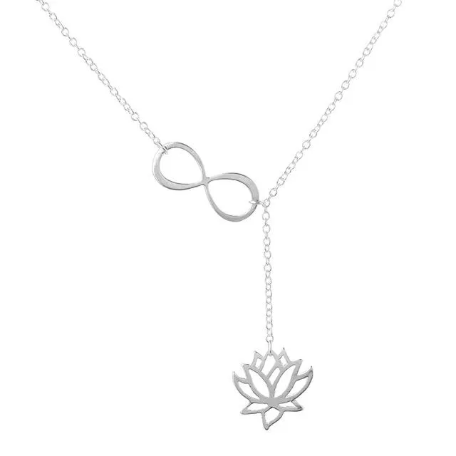 18k gold/sterling sliver Lotus Flower Pendant Necklace