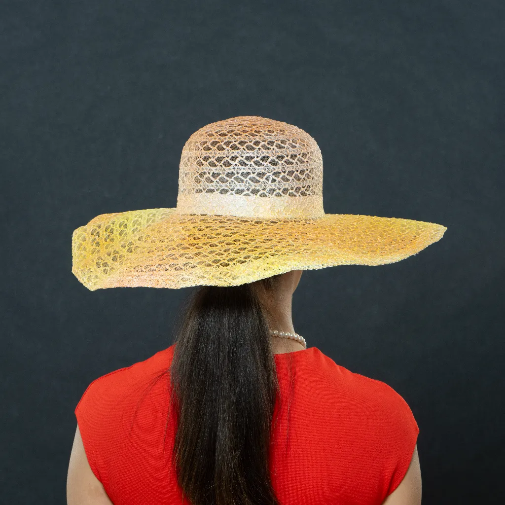 AC4434-Yellow Orange and White ladies' hat