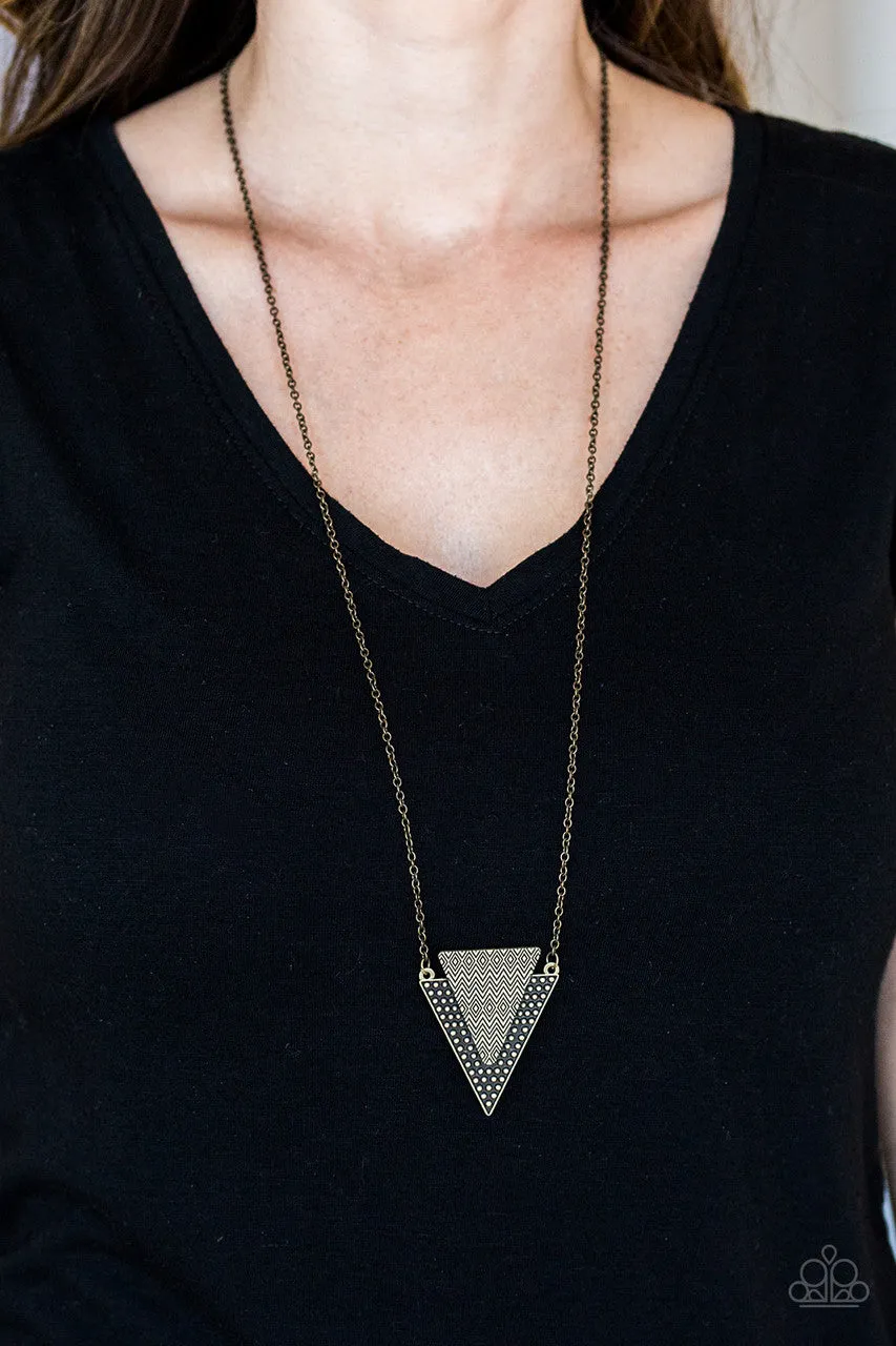 Ancient Arrow Brass Paparazzi Necklace