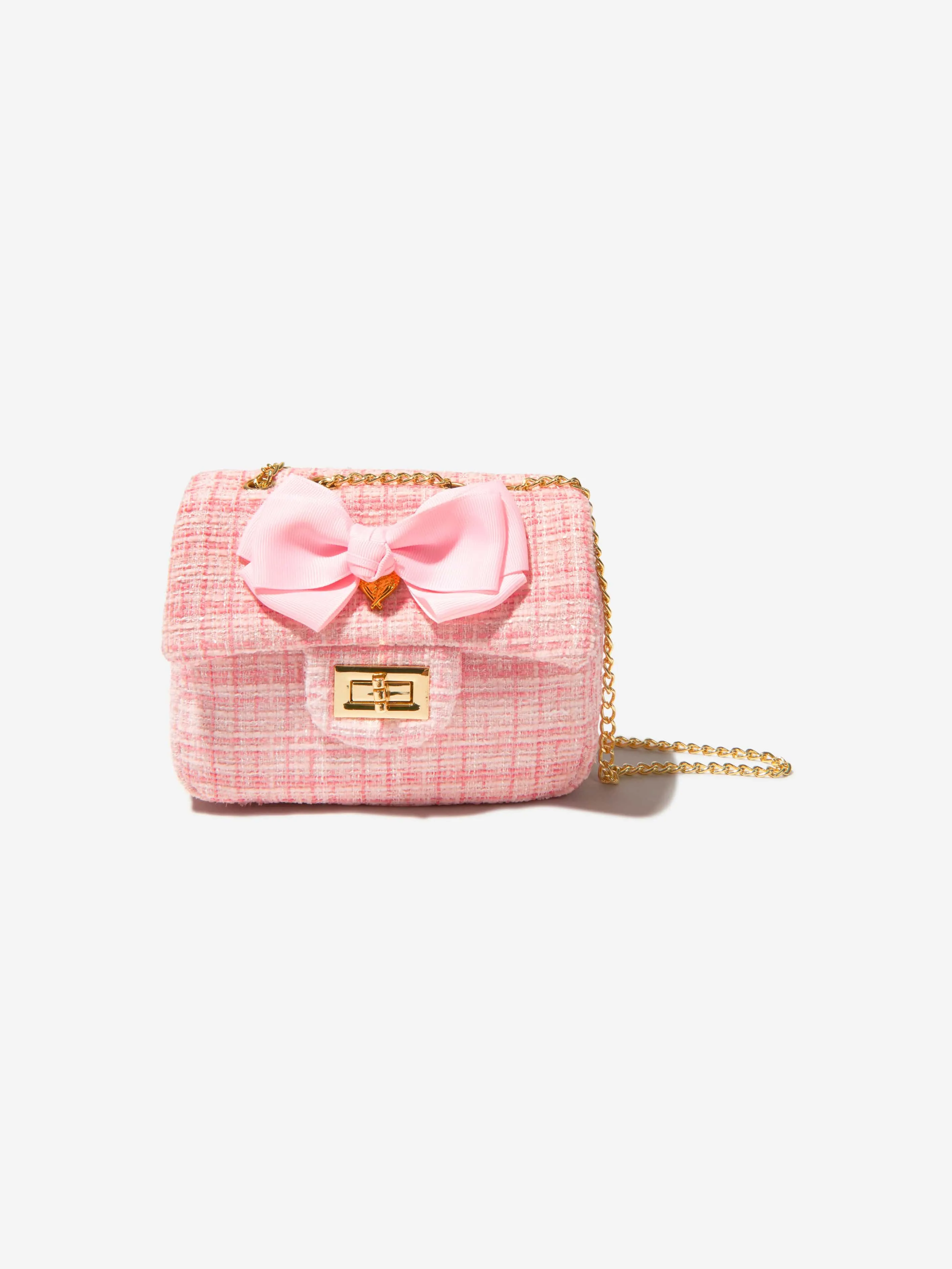 Angels Face Girls Tweedy Shoulder Bag in Pink