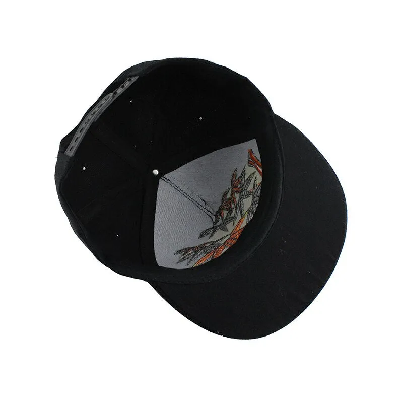 Bamboo Leaves Embroidery Street Style Snapback Hip Hop Cap