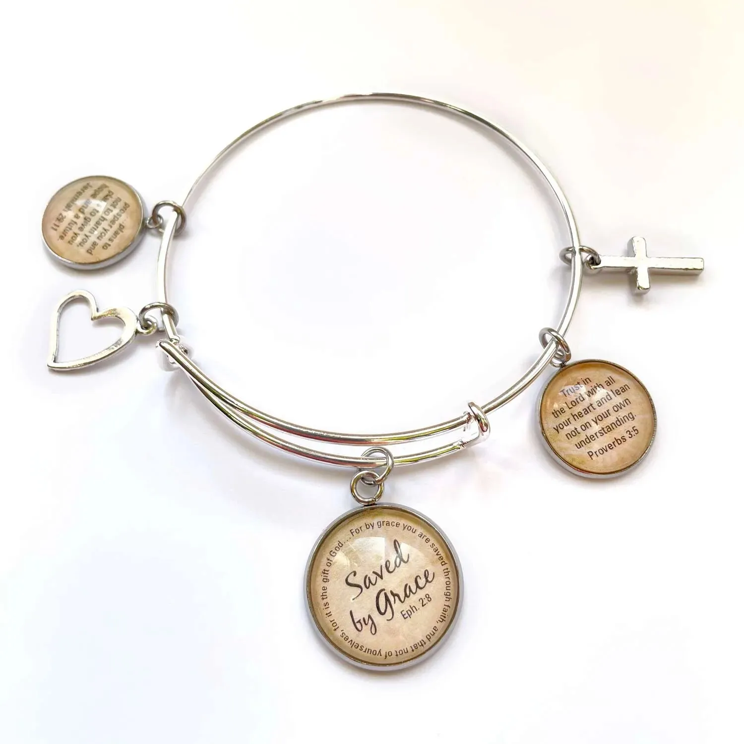 Beauty for Ashes Isaiah 61:3 Scripture Charms for Jewelry Making, 20mm, Silver, Gold