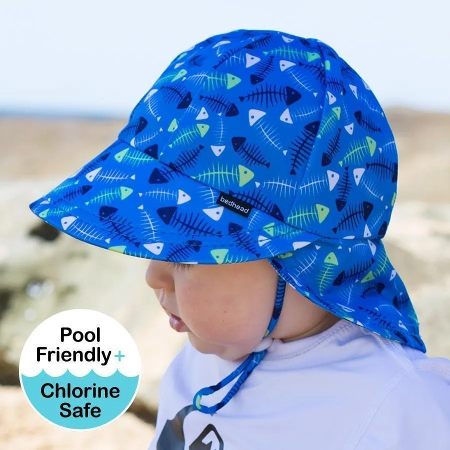 Bedhead Boys Legionnaire UPF50  Swim Hat 'Fish Bones' Print