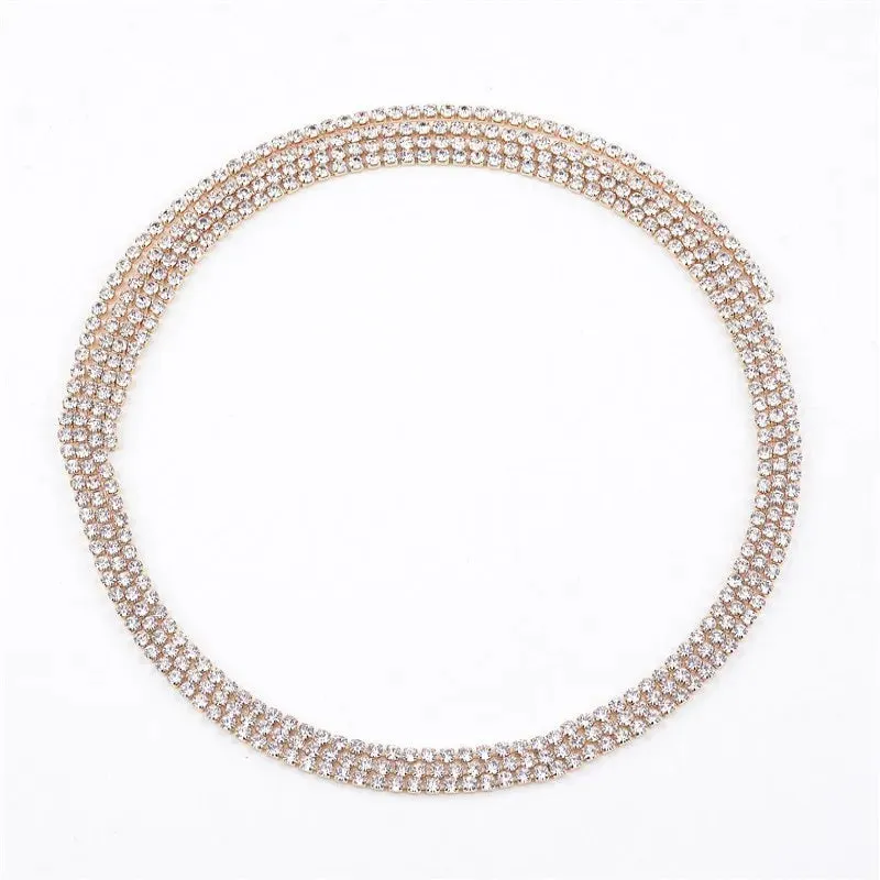 Bling Free Adjustment Fashion Party Rhinestone Women Wild Crystal For Chokers Necklace