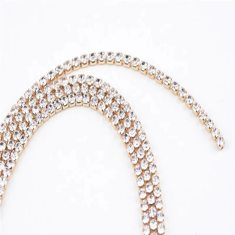 Bling Free Adjustment Fashion Party Rhinestone Women Wild Crystal For Chokers Necklace