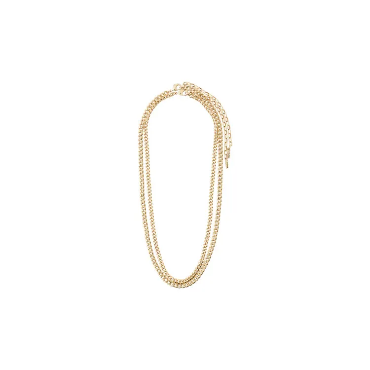 Blossom Recycled Curb Chain Necklace 2-In-1 - Gold Plated