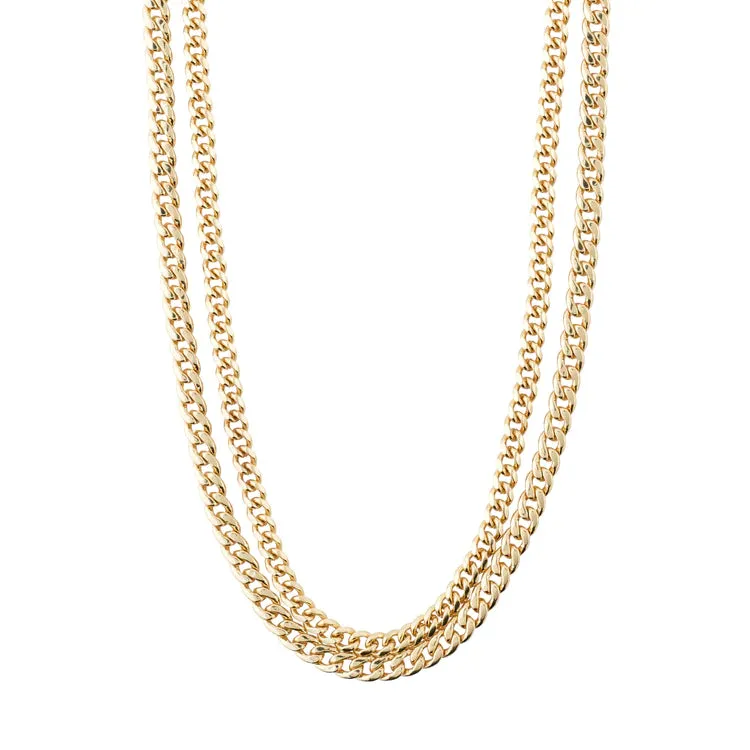 Blossom Recycled Curb Chain Necklace 2-In-1 - Gold Plated