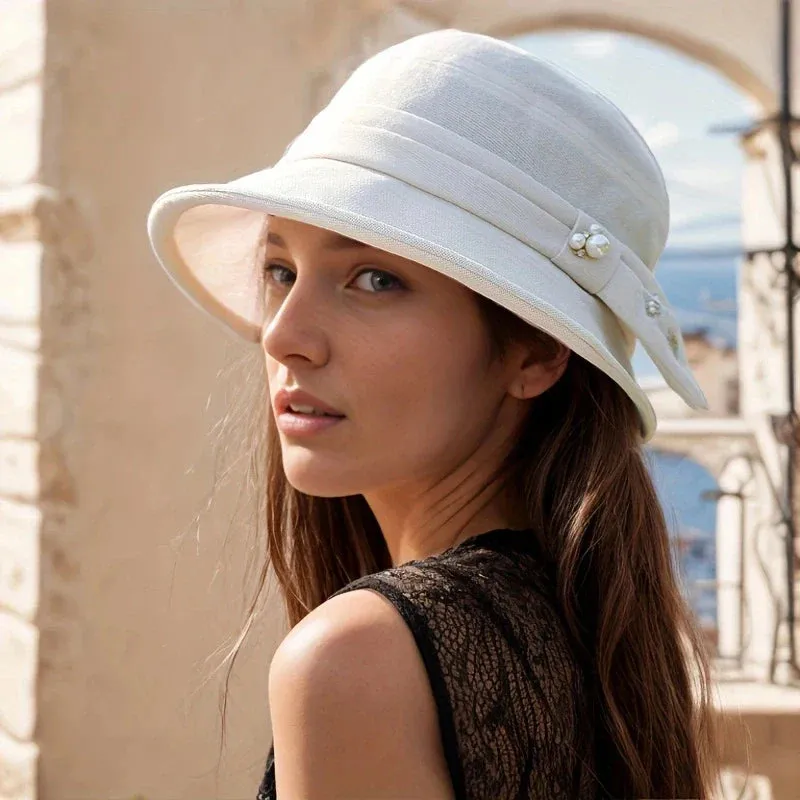 Breathable Straw Bucket Hat - Solid Color Summer Sun Hat