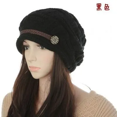 Cabled Checker Pattern Casual Warm Knitted Winter Beanie Cap