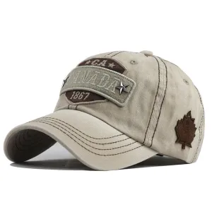 Canada 1867 Autumn Leaf Patch Embroidered Baseball Cap