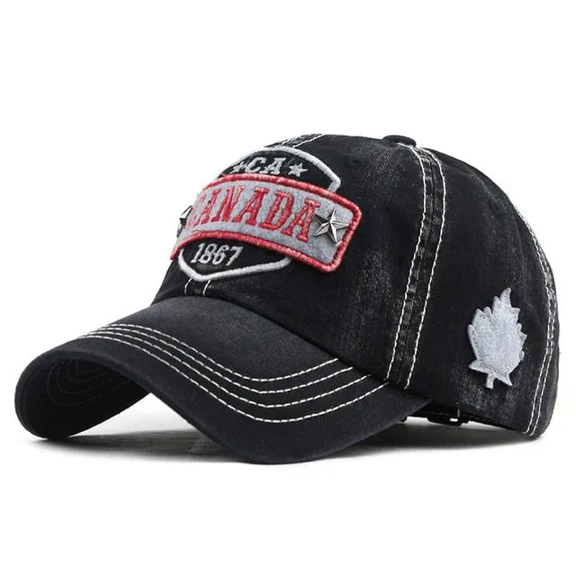 Canada 1867 Autumn Leaf Patch Embroidered Baseball Cap