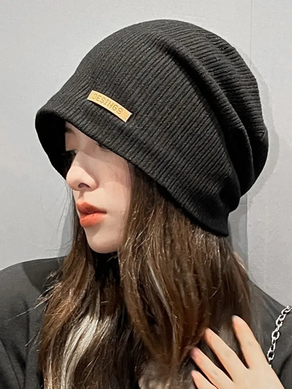 Casual Keep Warm Applique Solid Color Hats&Caps