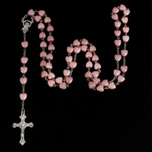 Catholic porcelain white love rosary prayer necklace, Mary blessing rosary prayer necklace