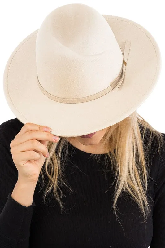 Chase Your Dreams - Ivory Asymmetrical Crease Felt Rancher Hat