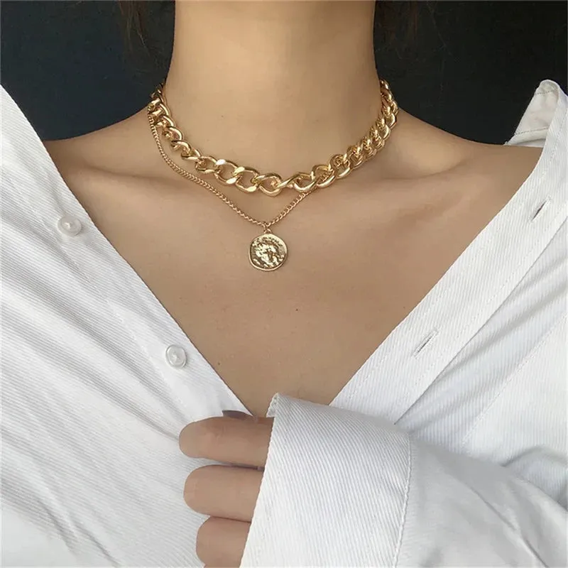 Choker Bohemian Statement Women Chain Femme 2024 Vintage Necklace