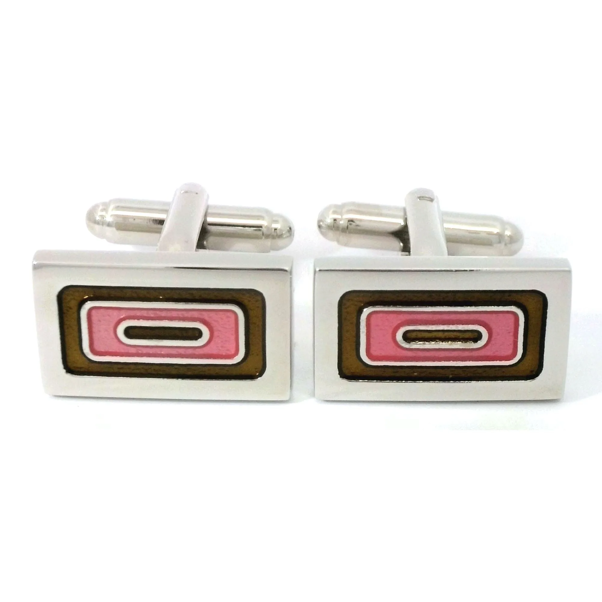 Concurrent Rings Pink Cufflinks