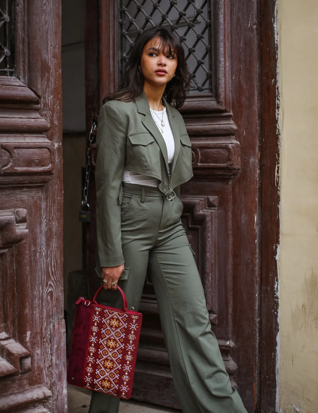 Ethnic Laptop Sleeve In Burgundy