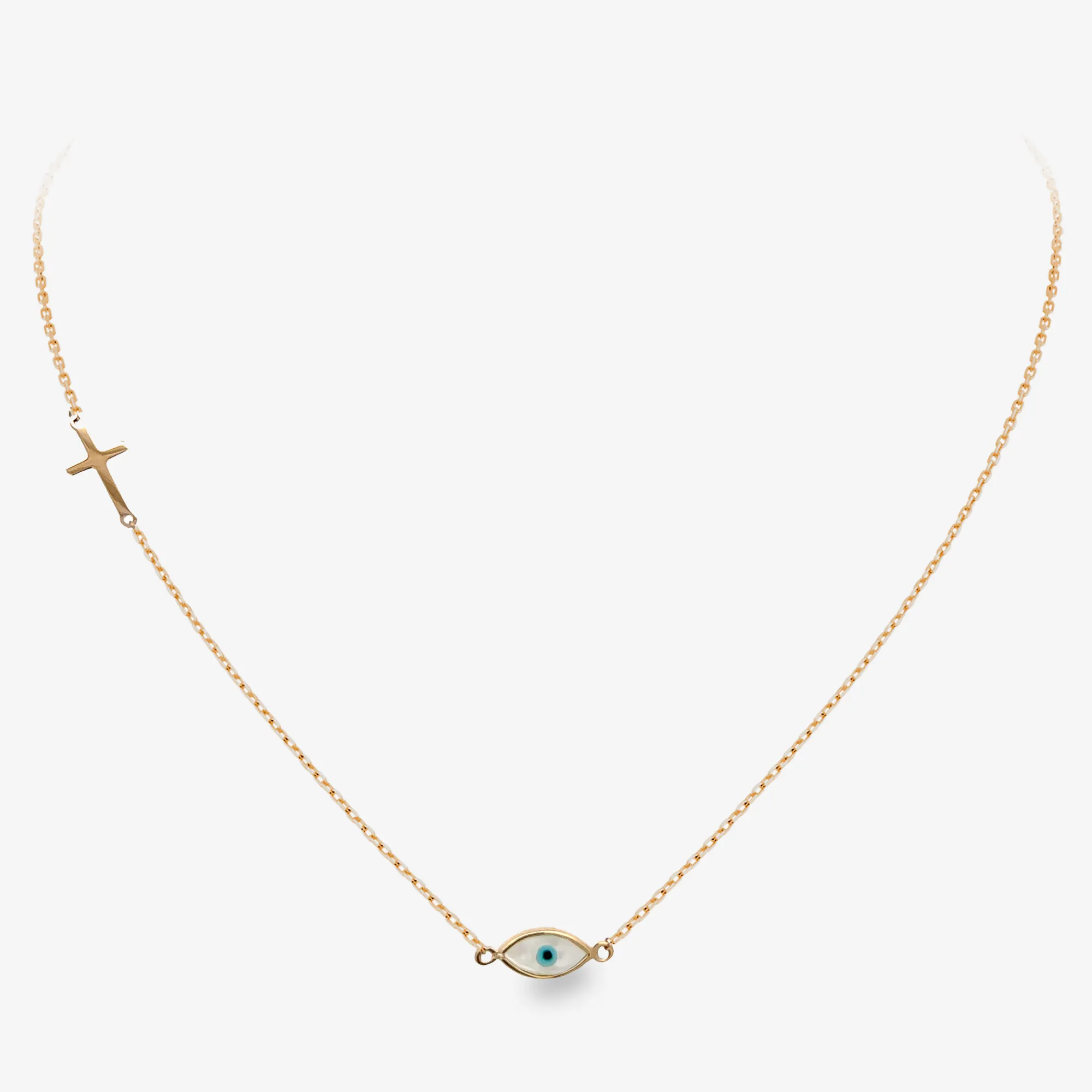 Evil Eye & Cross Necklace