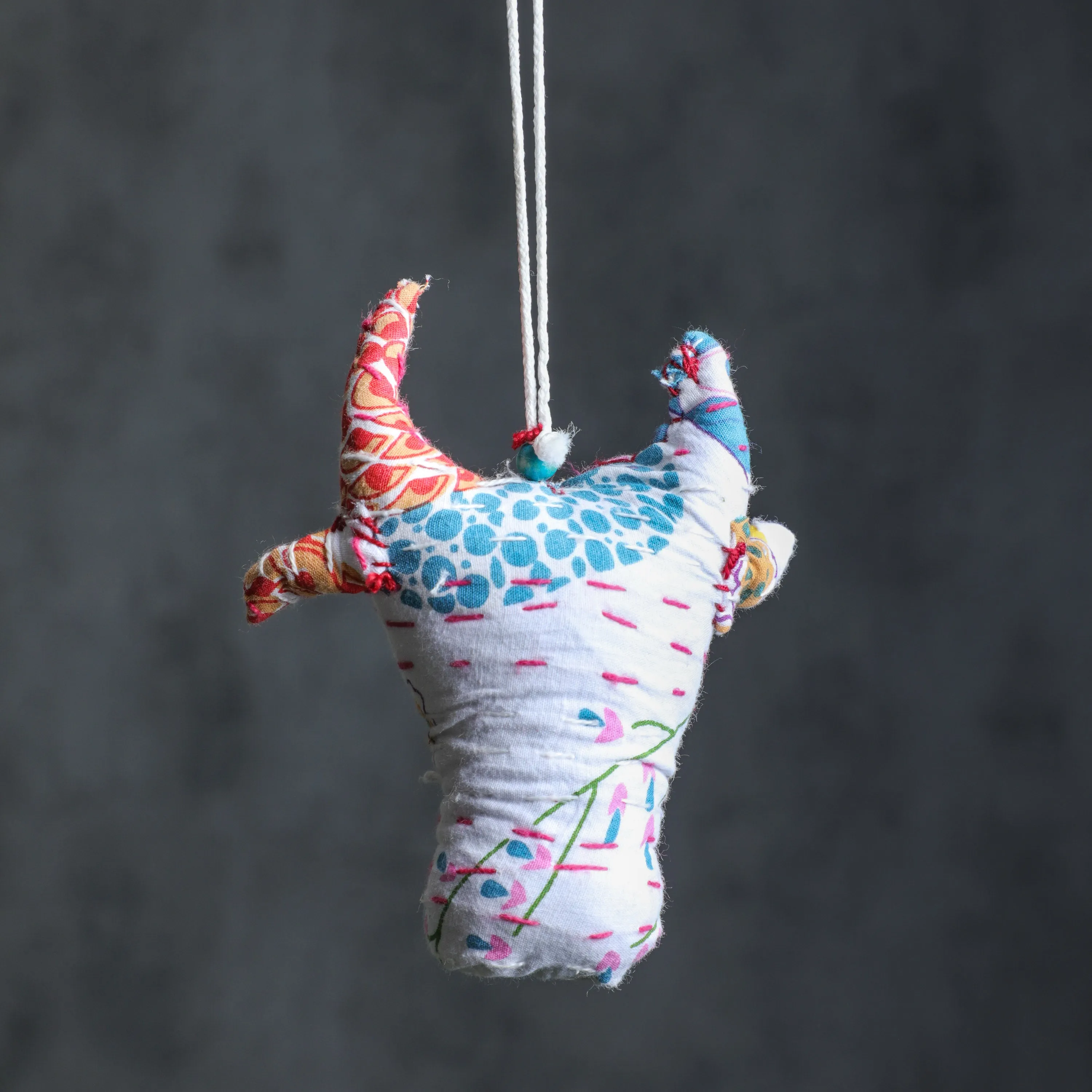 Fabric Cow head Charm