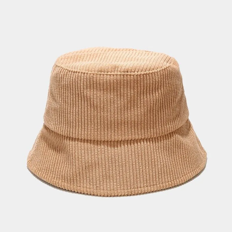 Fall Winter Classic Corduroy bucket hat outdoor Panama harajuku fishing bucket hats for female male unisex  Casual cap