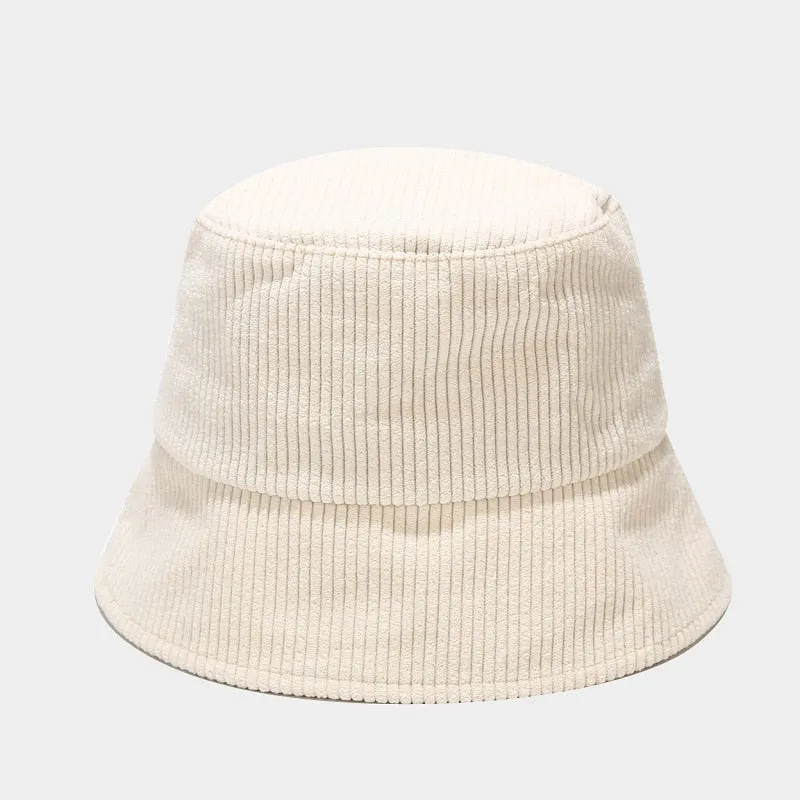 Fall Winter Classic Corduroy bucket hat outdoor Panama harajuku fishing bucket hats for female male unisex  Casual cap