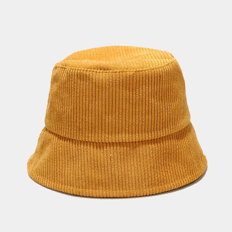 Fall Winter Classic Corduroy bucket hat outdoor Panama harajuku fishing bucket hats for female male unisex  Casual cap