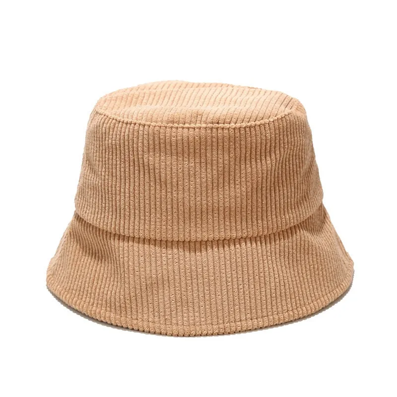 Fall Winter Classic Corduroy bucket hat outdoor Panama harajuku fishing bucket hats for female male unisex  Casual cap