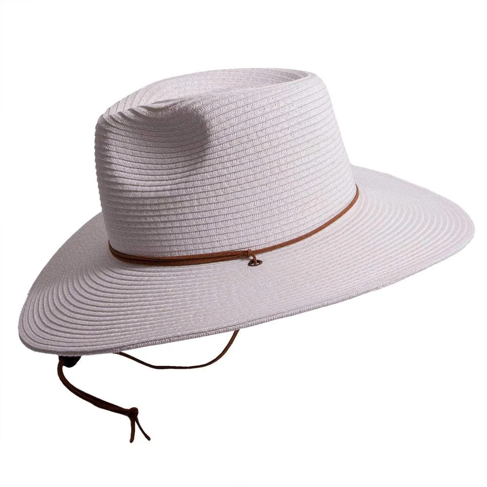 Felix | Womens White Wide Brim Straw Sun Hat