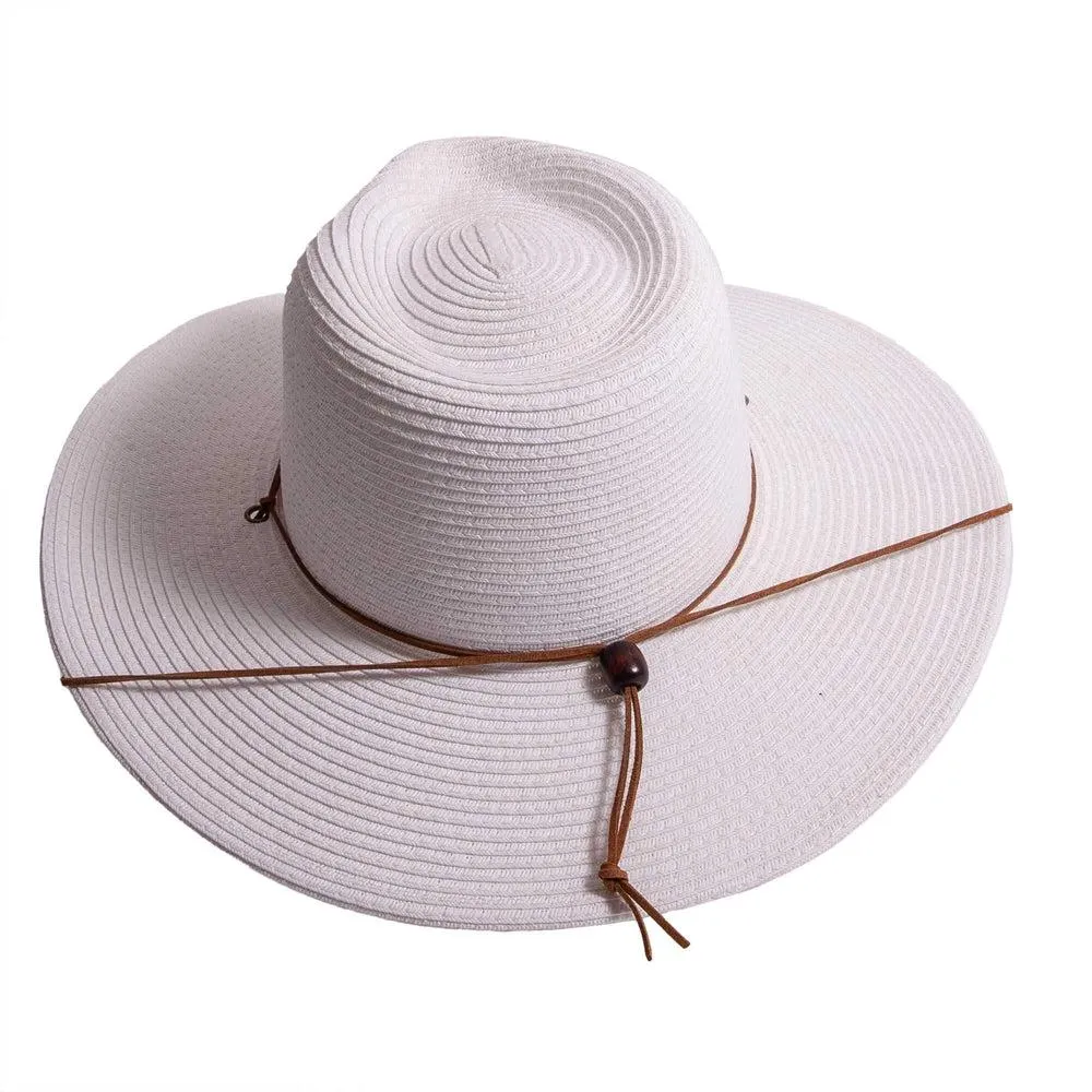 Felix | Womens White Wide Brim Straw Sun Hat