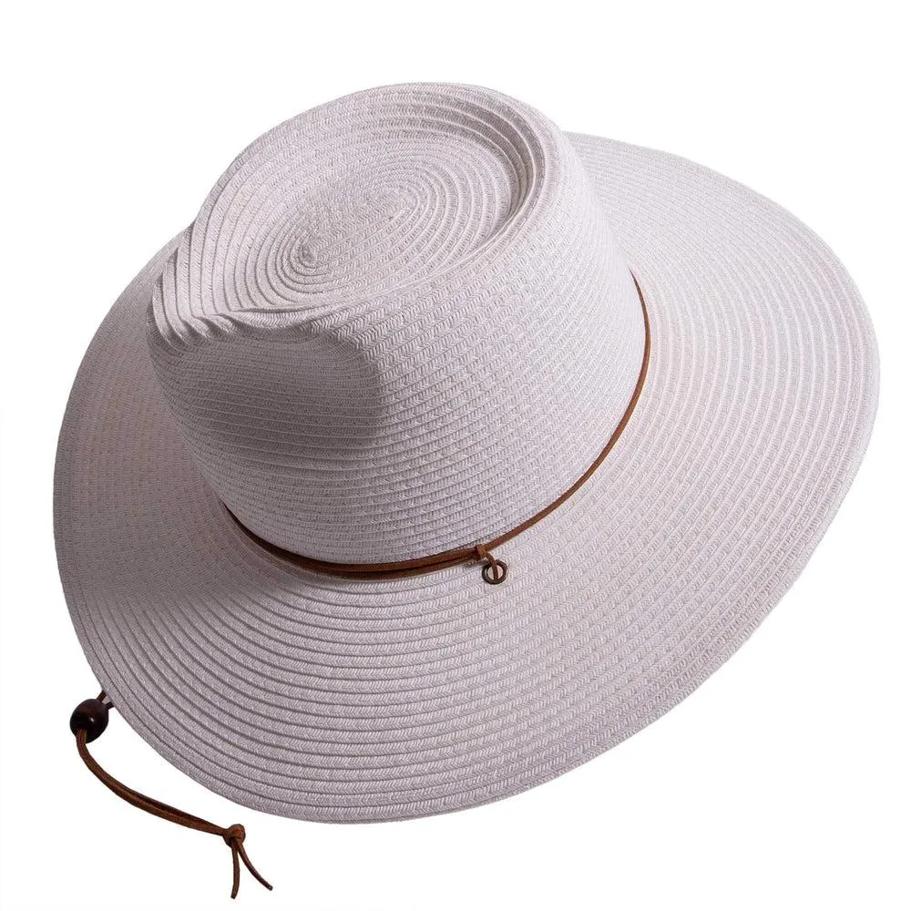 Felix | Womens White Wide Brim Straw Sun Hat