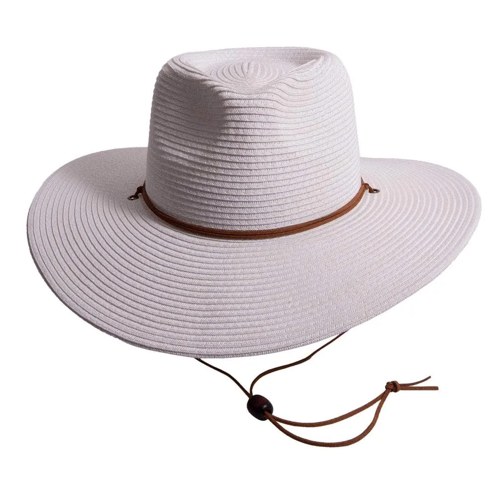 Felix | Womens White Wide Brim Straw Sun Hat