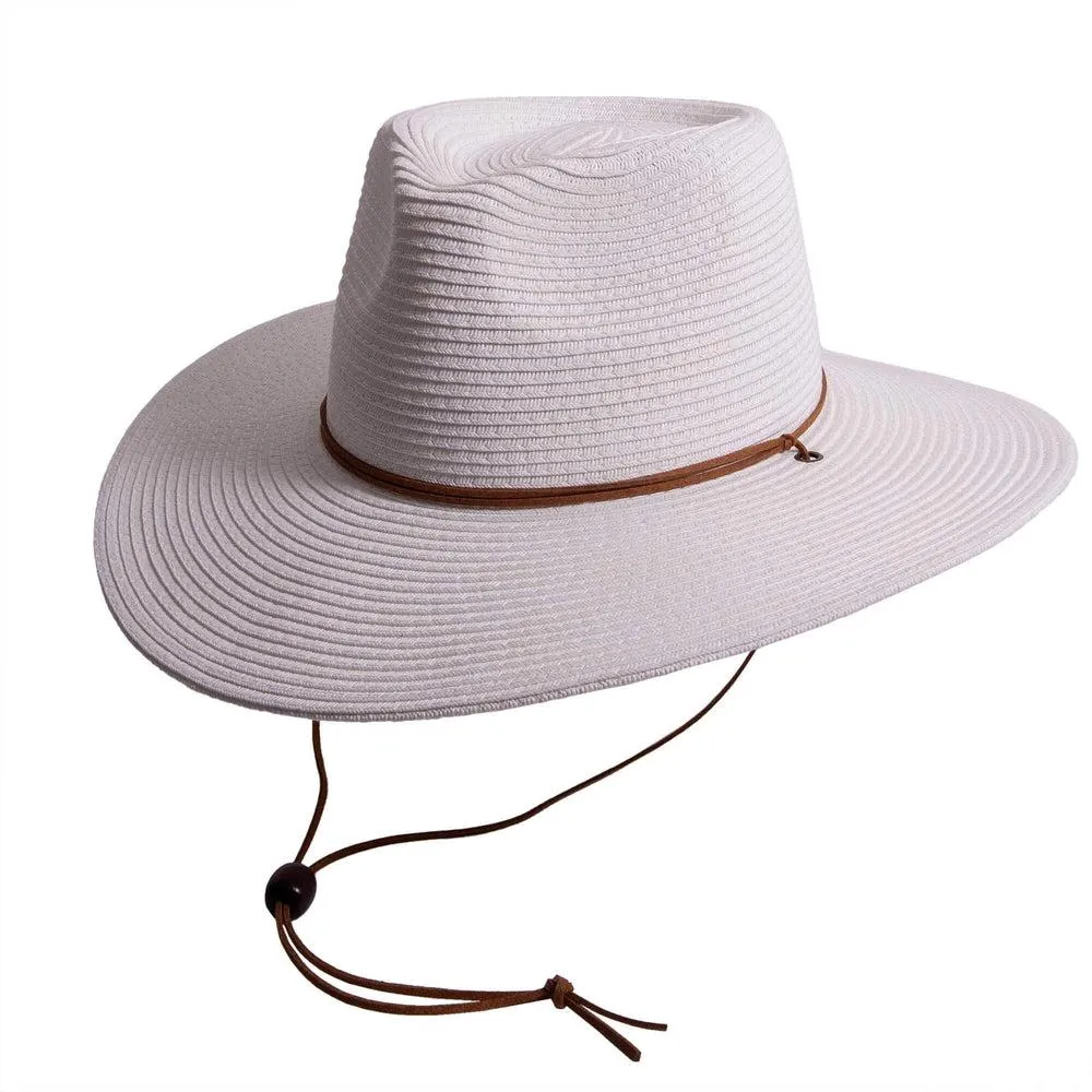 Felix | Womens White Wide Brim Straw Sun Hat