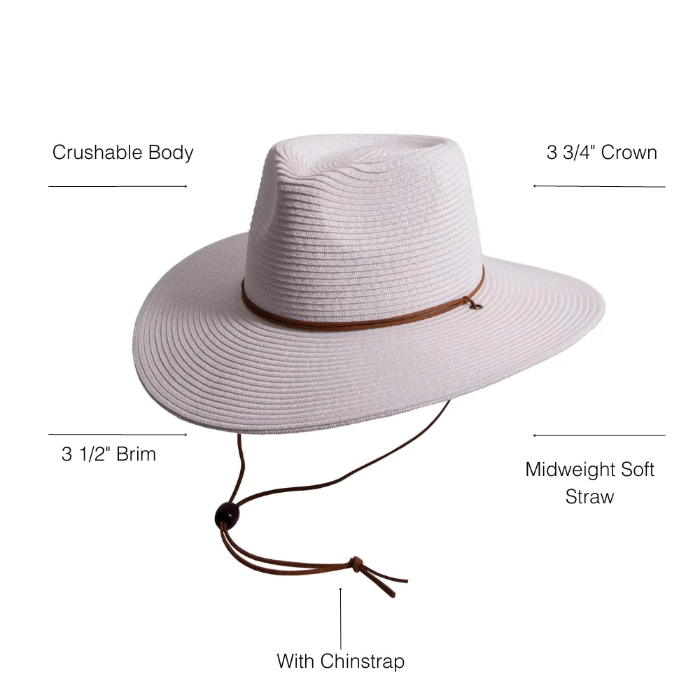 Felix | Womens White Wide Brim Straw Sun Hat