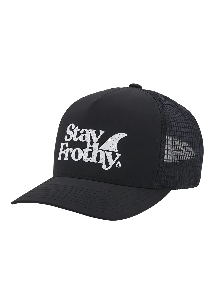 Frothy Snapback Hat - Black / White