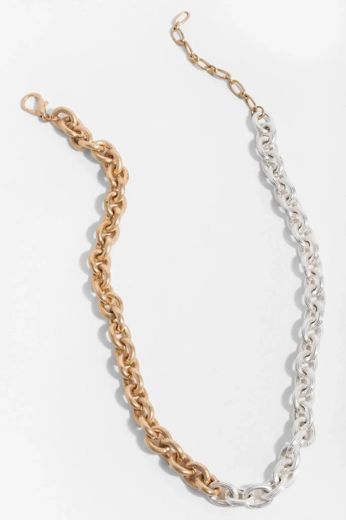 Gold And Silver Chain Link Necklace