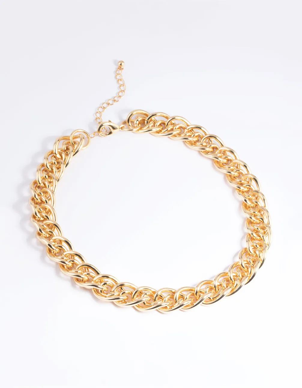 Gold Plated Brass Chunky Link Chain Necklace