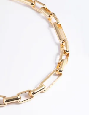 Gold Plated Rectangle Layered Necklace