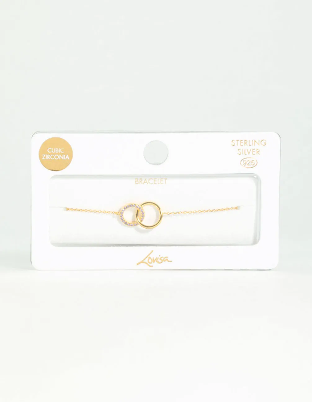 Gold Plated Sterling Silver Pave Link Hoop Bracelet And Anklet